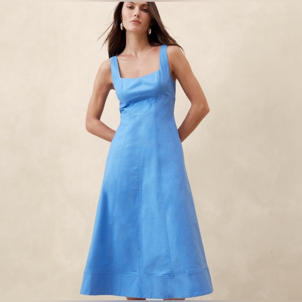 NWT Banana Republic Natalia Square Neck MIDI Dress